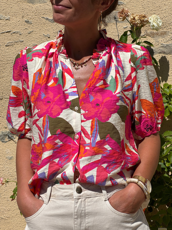 Chemise multico col froufrou JOSYA In April 1986