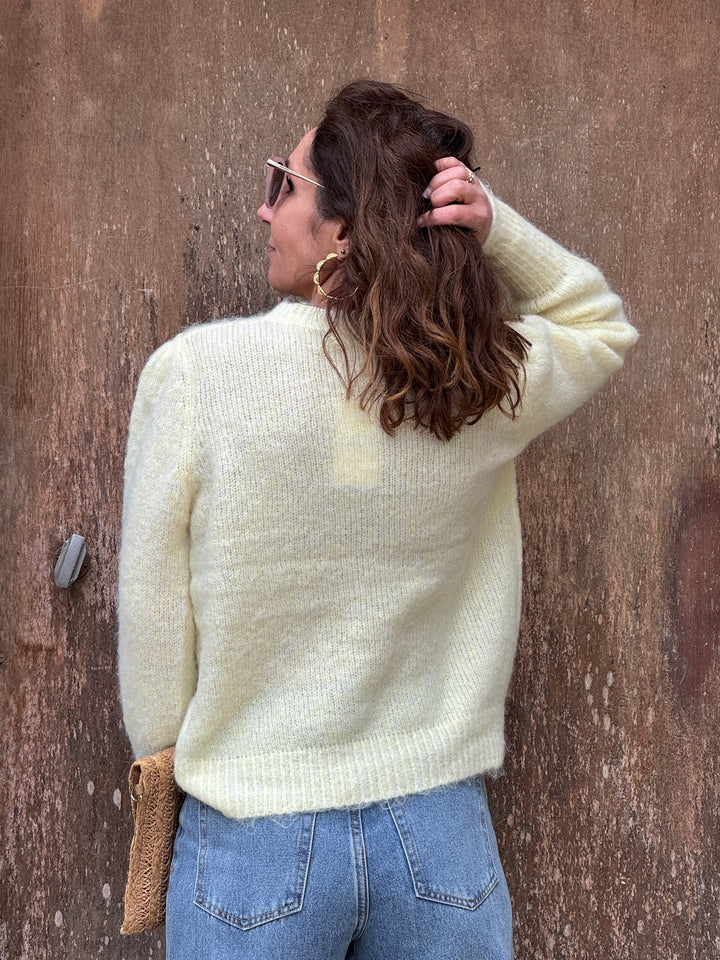 Gilet jaune boutons soleils dorés EMERIC