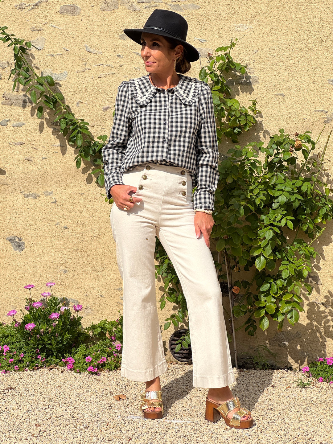 Chemise MARIUS noir à carreaux beige In April 1986