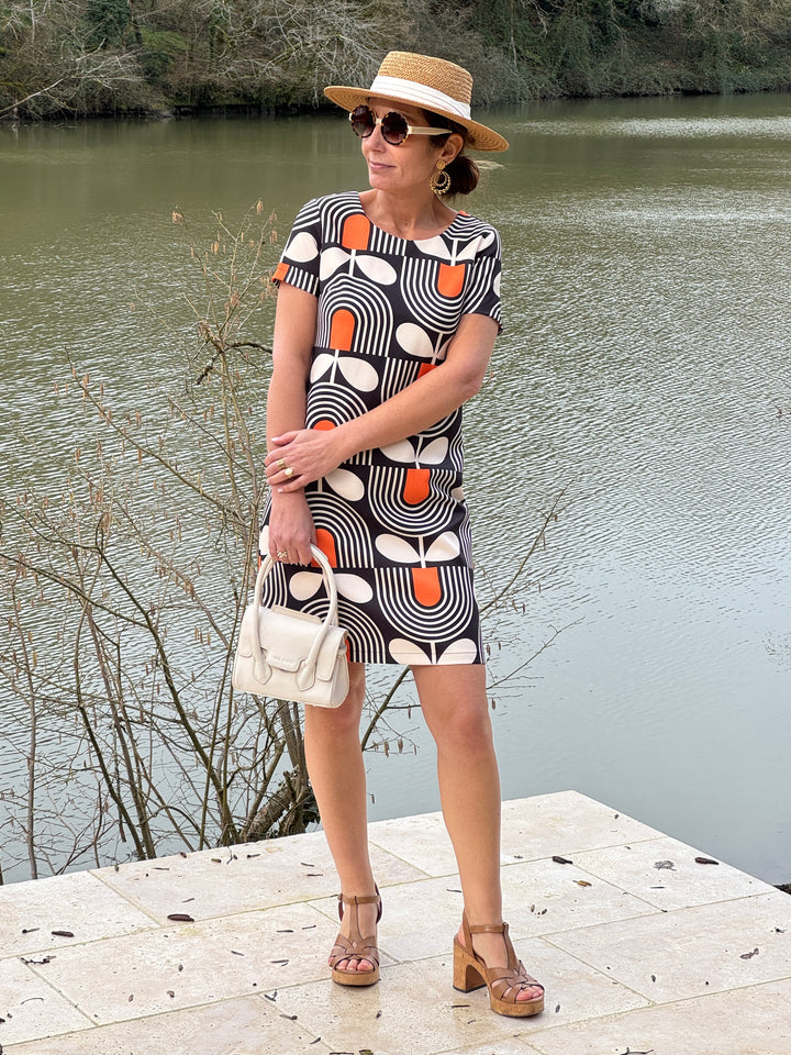 Robe SEVENTIES n°182 orange Hippocampe