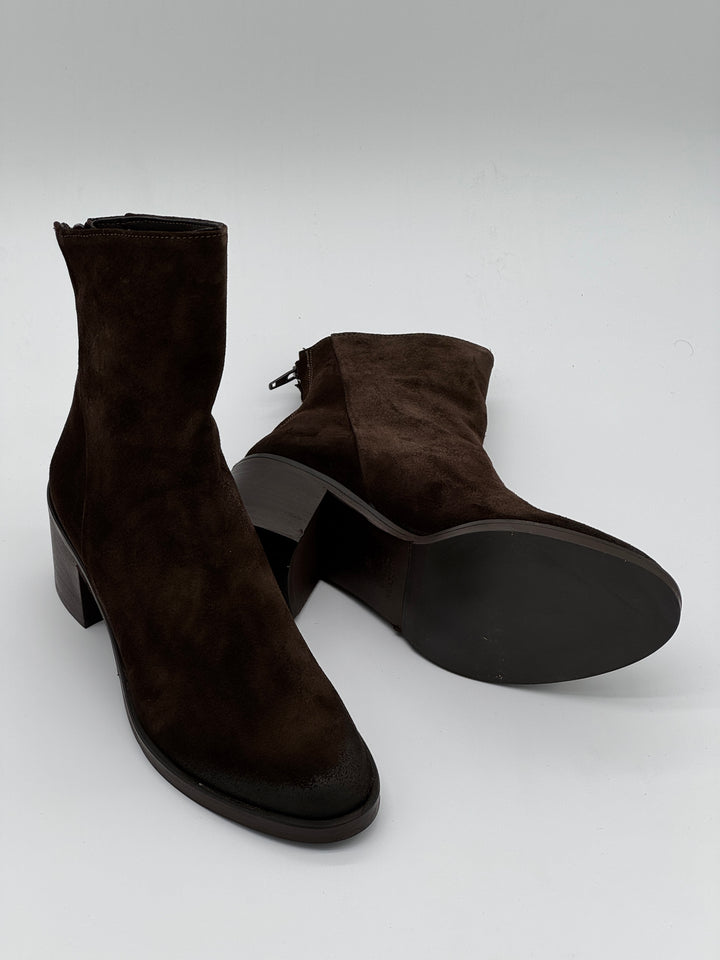 Boots chocolat croûte de cuir Cocci /02 Semerdjian