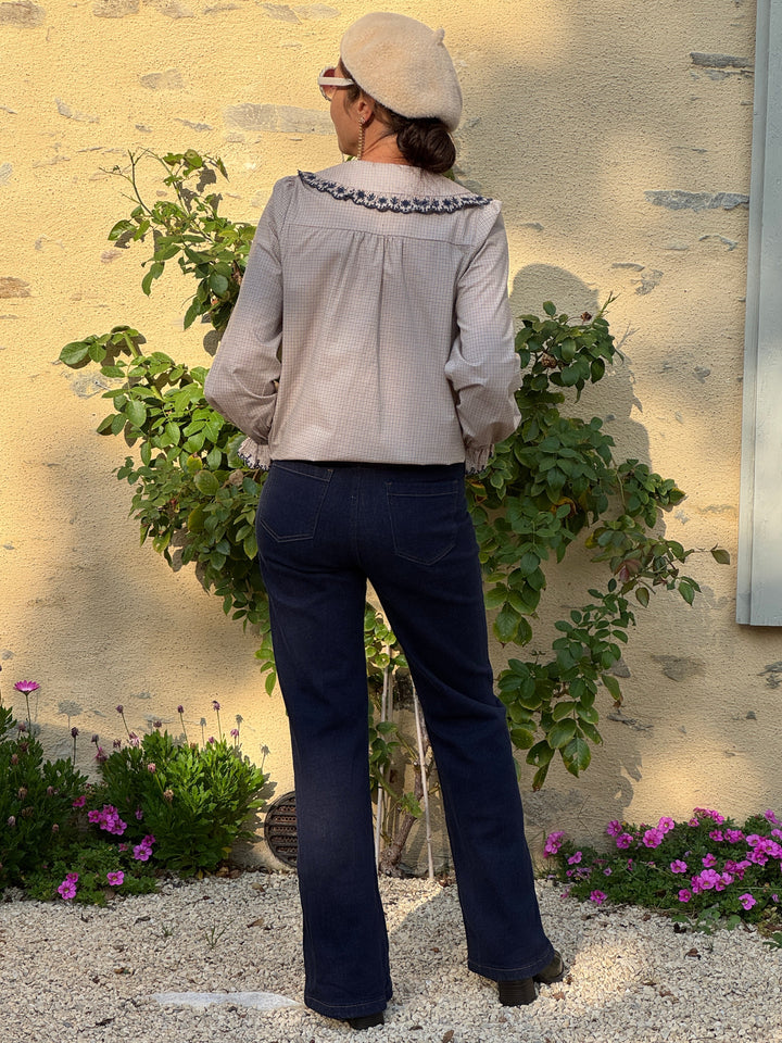 Chemise carreaux bleu, jaune et beige DAKOTA  In April 1986