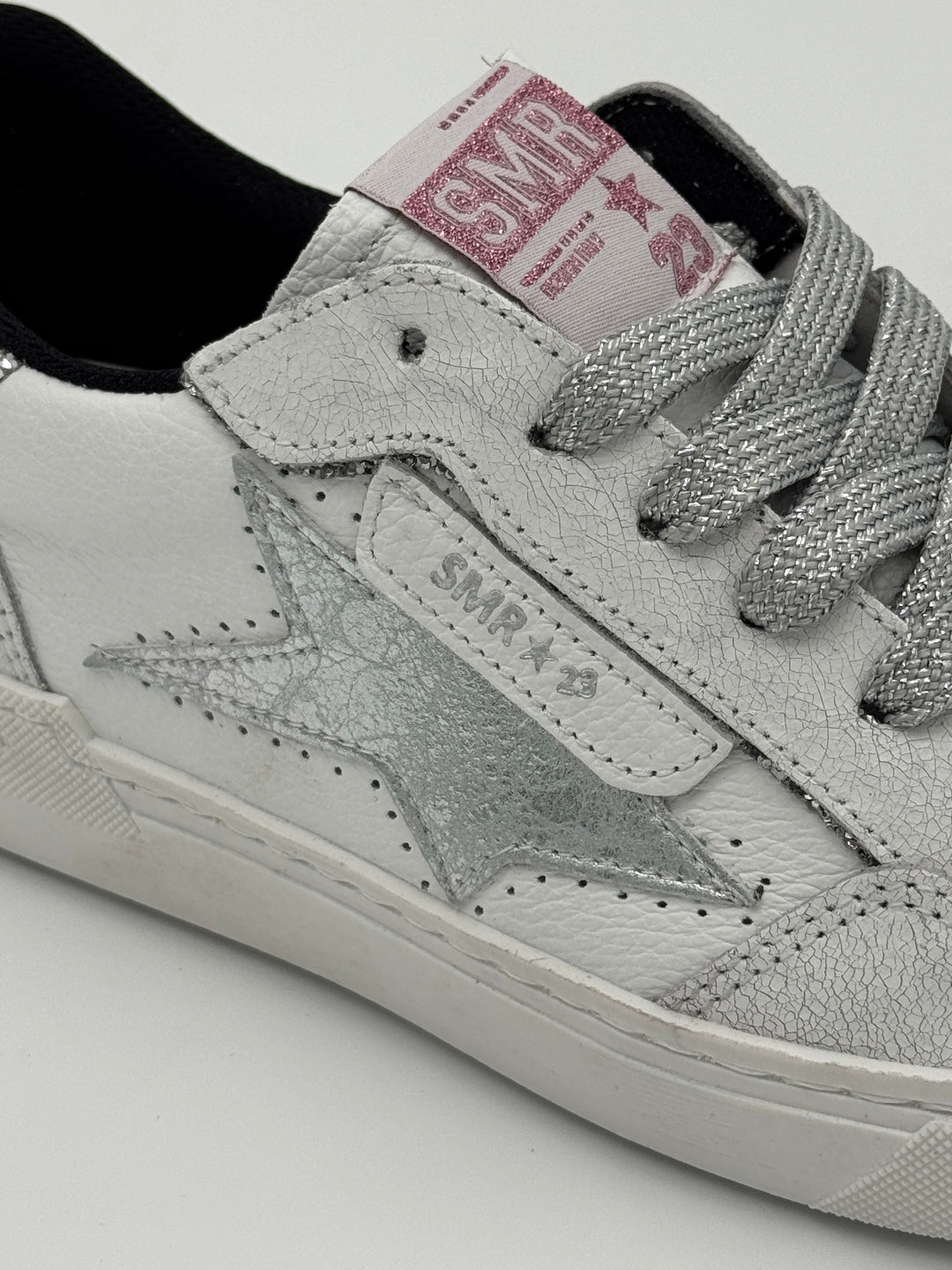 Basket blanc paillettes argentées ALE E451 Semerdjian