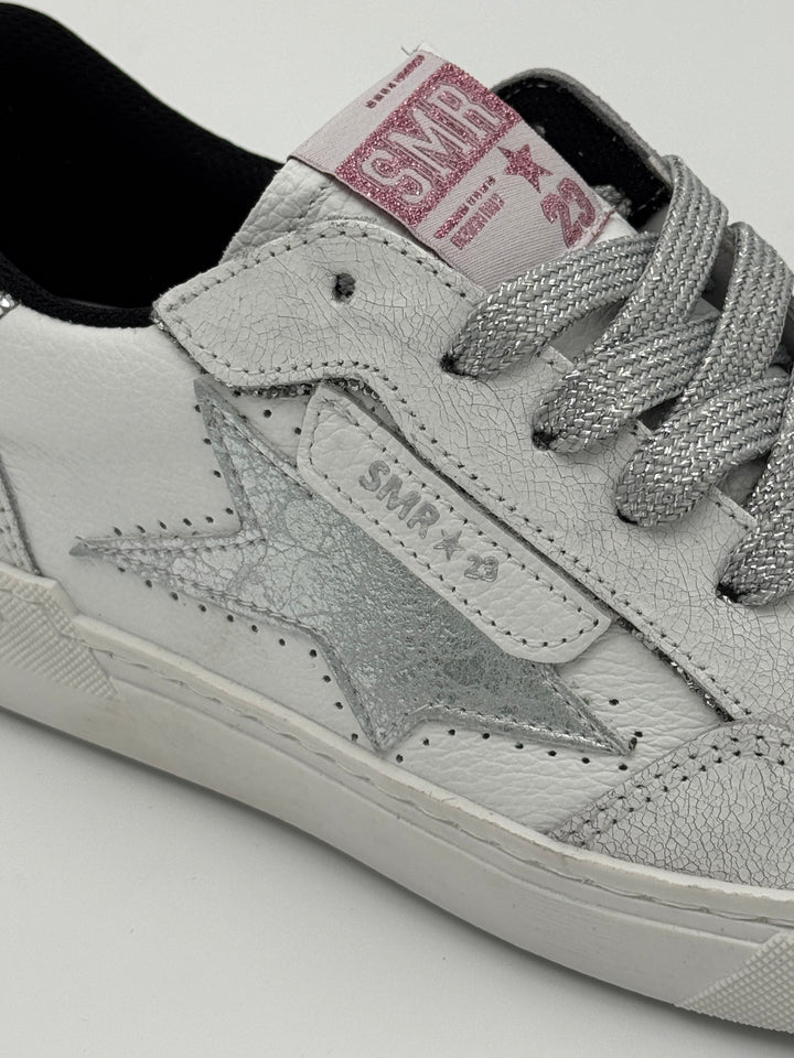 Basket blanc paillettes argentées ALE E451 Semerdjian