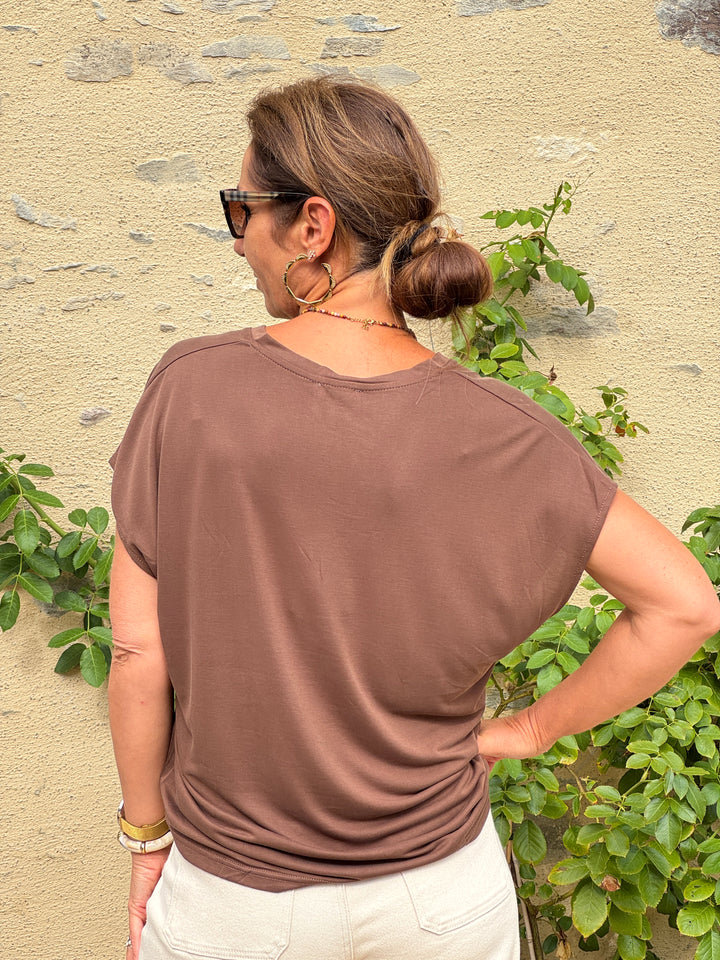 Tee-shirt MARCELINA marron La Petite Étoile
