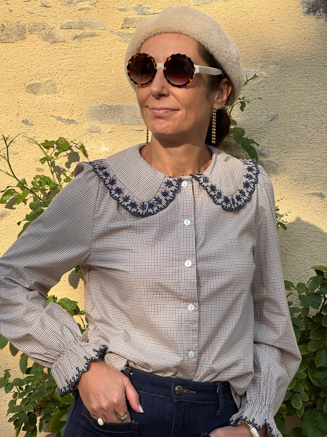 Chemise carreaux bleu, jaune et beige DAKOTA  In April 1986