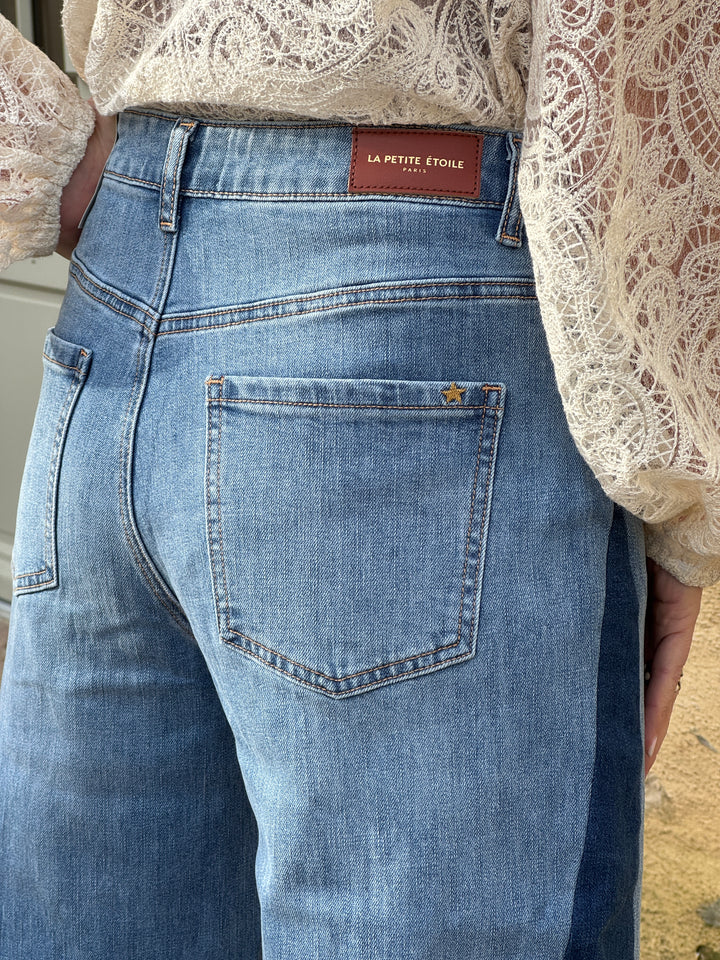 Jean stone empiècement brut PAIVA La Petite Étoile