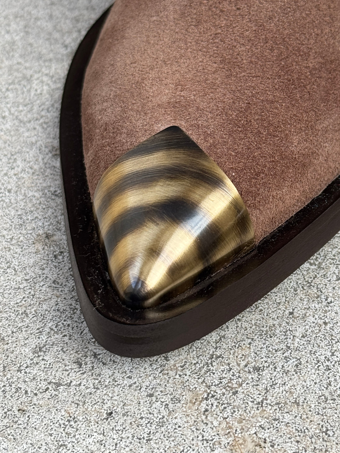 Kamelfarbene Stiefeletten mit Lederabsatz und Metallkappe CK7-6 Semerdjian