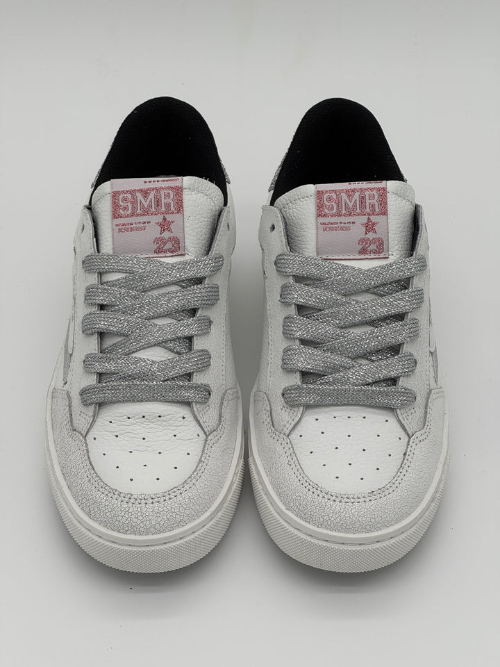 Basket blanc paillettes argentées ALE E451 Semerdjian