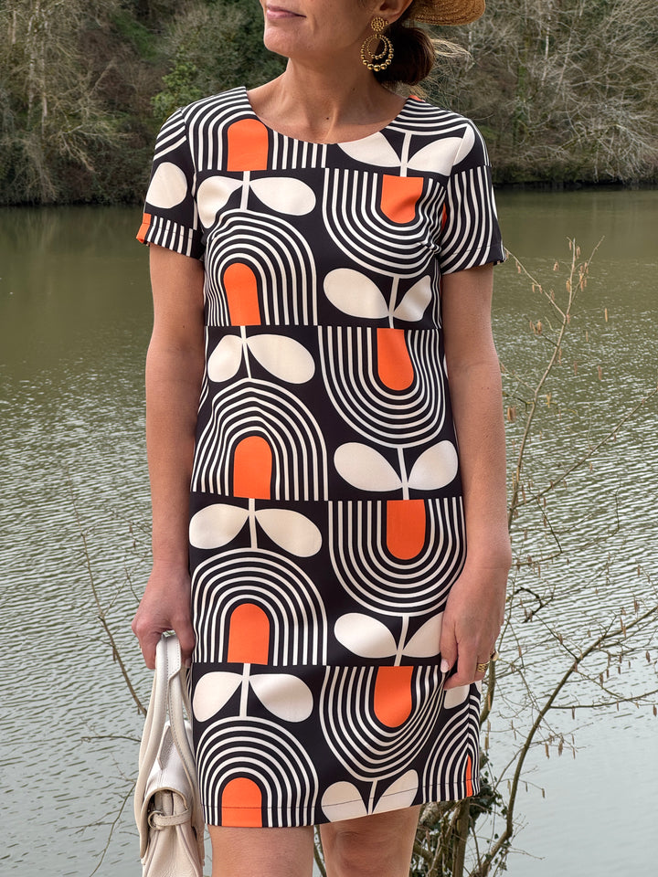 Robe SEVENTIES n°182 orange Hippocampe