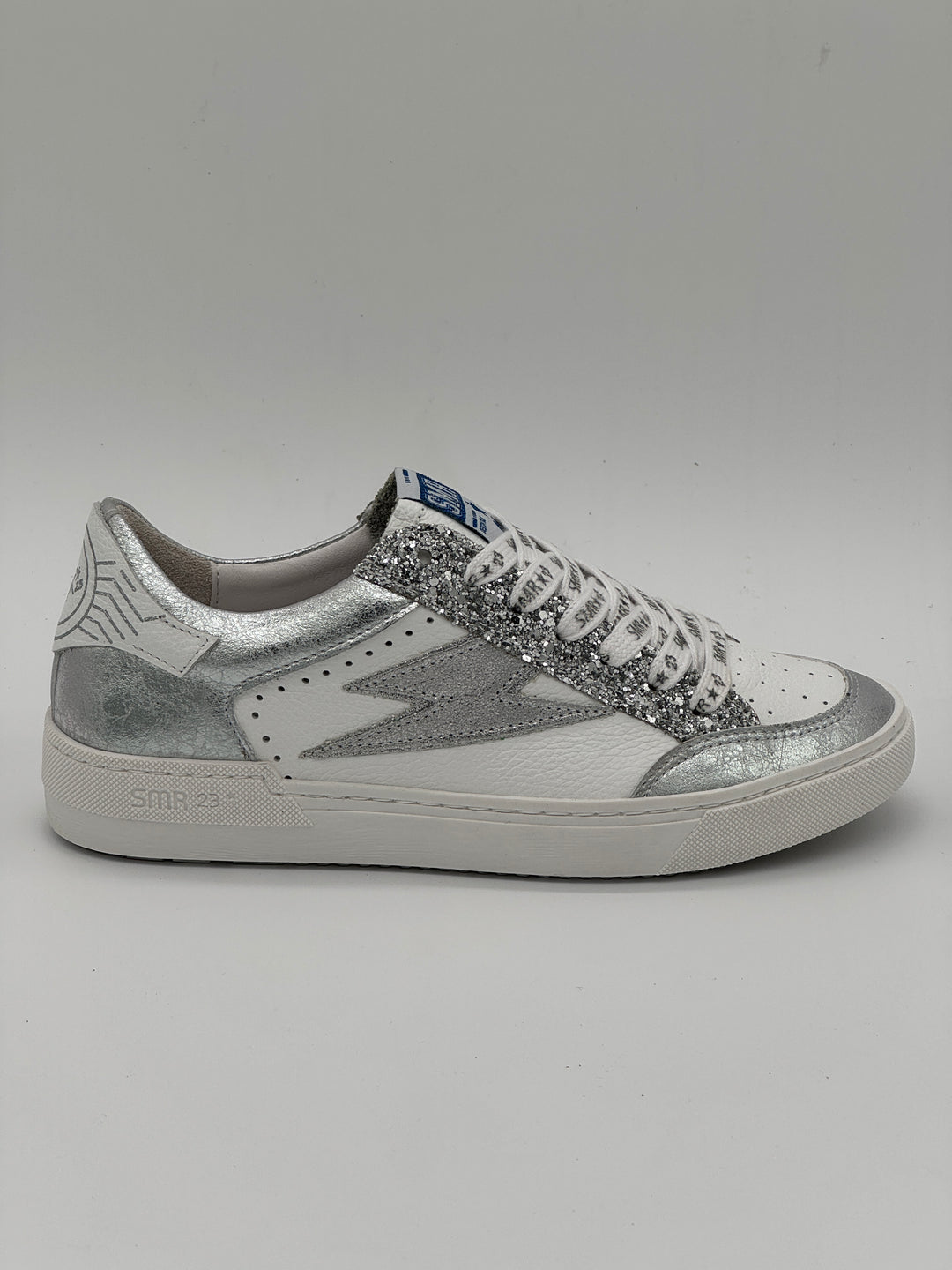 Basket blanc paillettes argent NOUBAR E464 Semerdjian