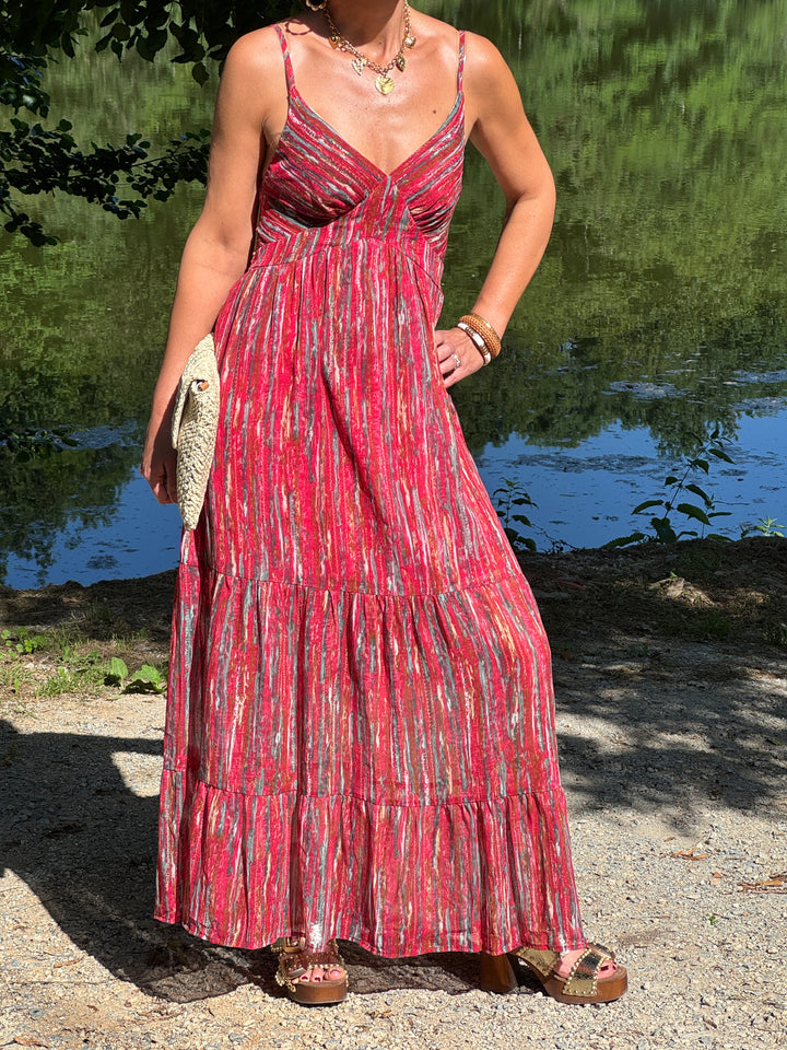 Robe rouge empire bretelles LUCINDA