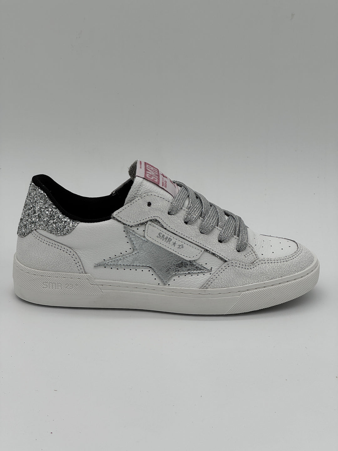 Basket blanc paillettes argentées ALE E451 Semerdjian