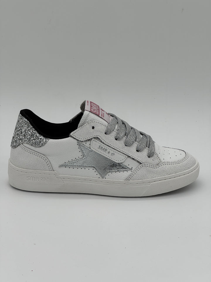Basket blanc paillettes argentées ALE E451 Semerdjian