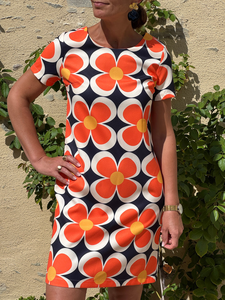 Robe SEVENTIES n°107 marine Hippocampe