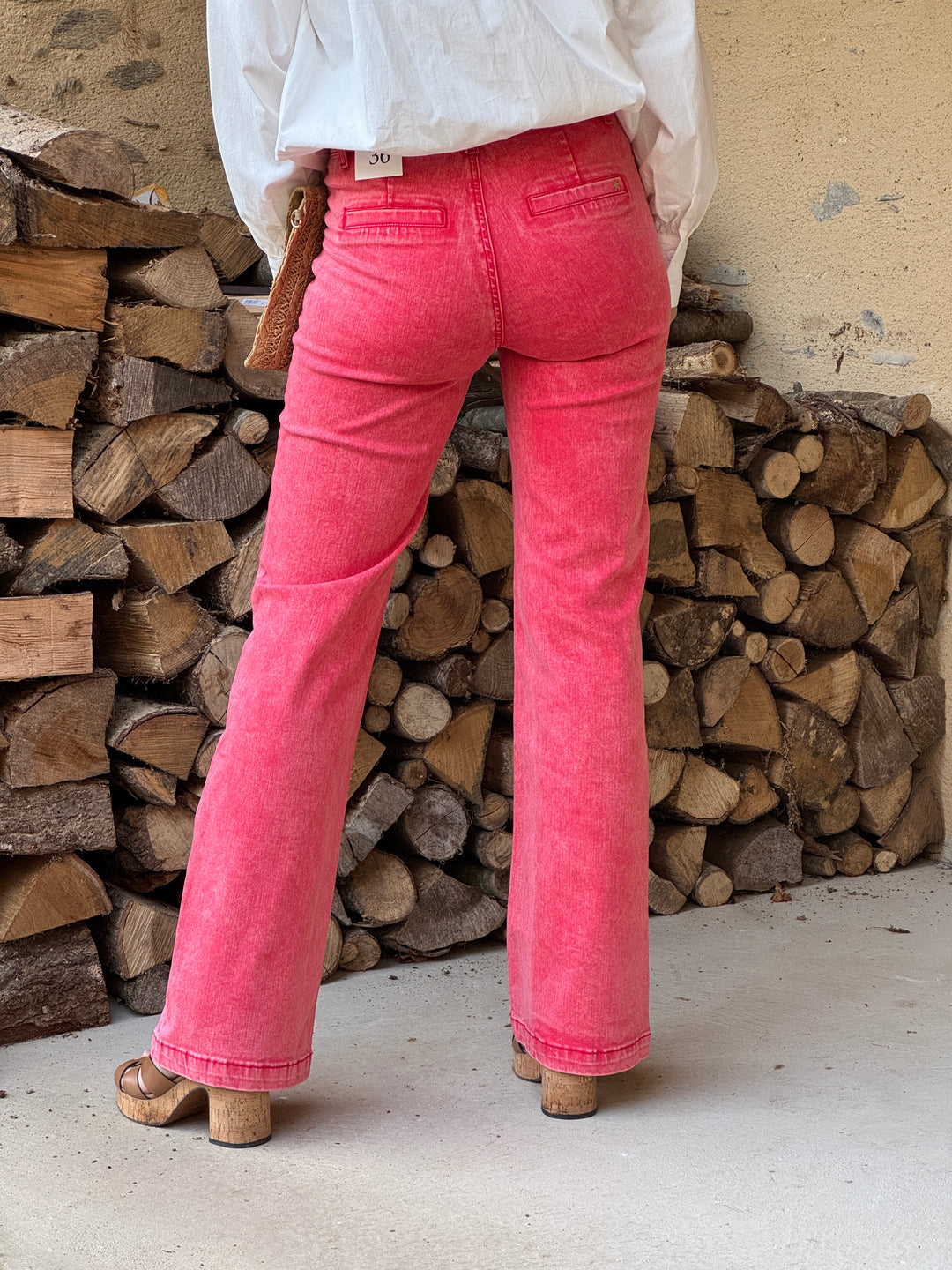 SONNY La Petite Étoile faded red flare jeans