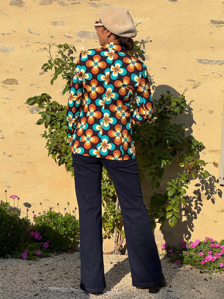Veste camel turquoise Seventies n°16 Hippocampe
