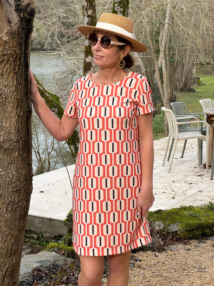 Robe SEVENTIES n°184 orange Hippocampe