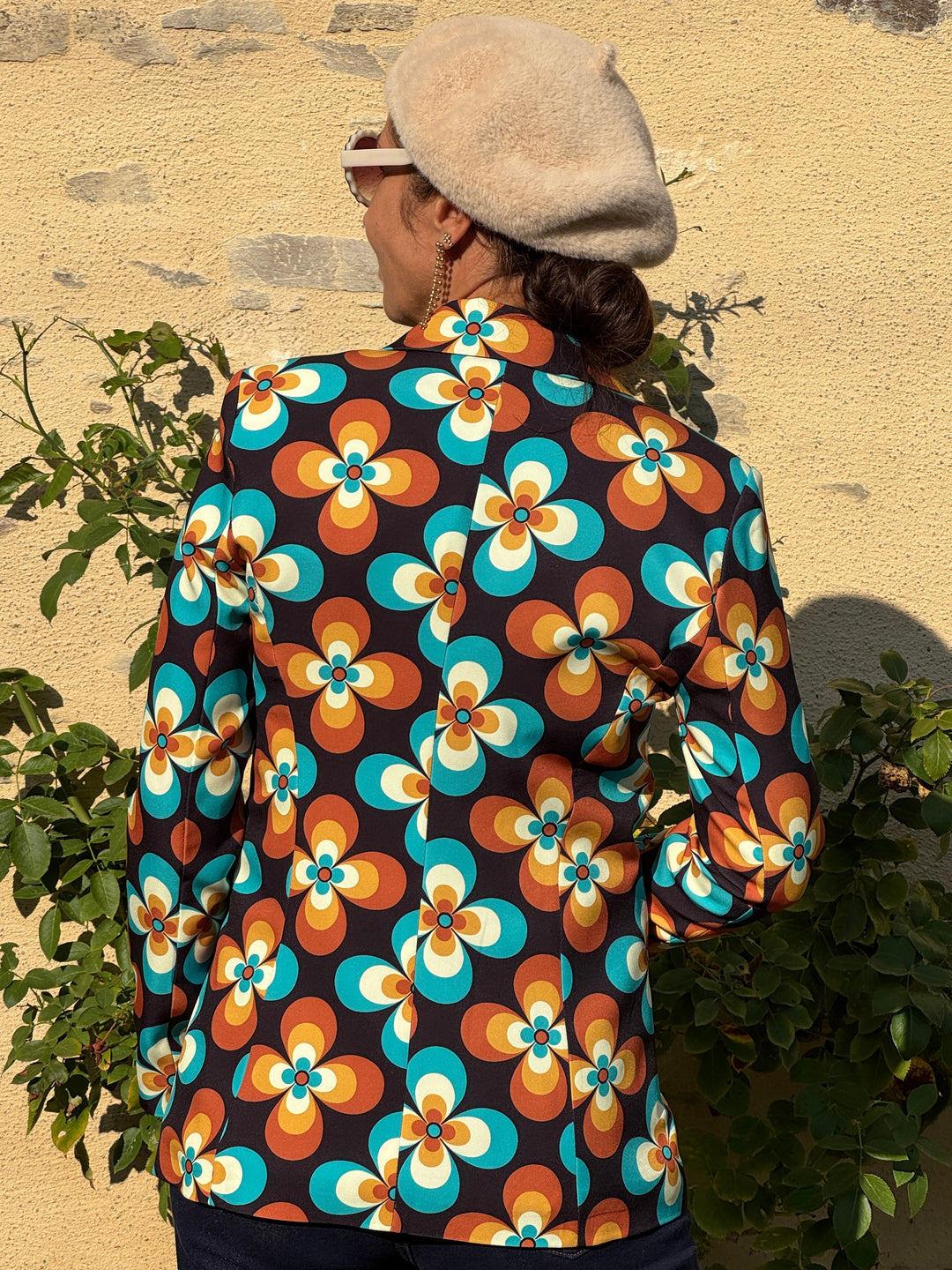 Veste camel turquoise Seventies n°16 Hippocampe