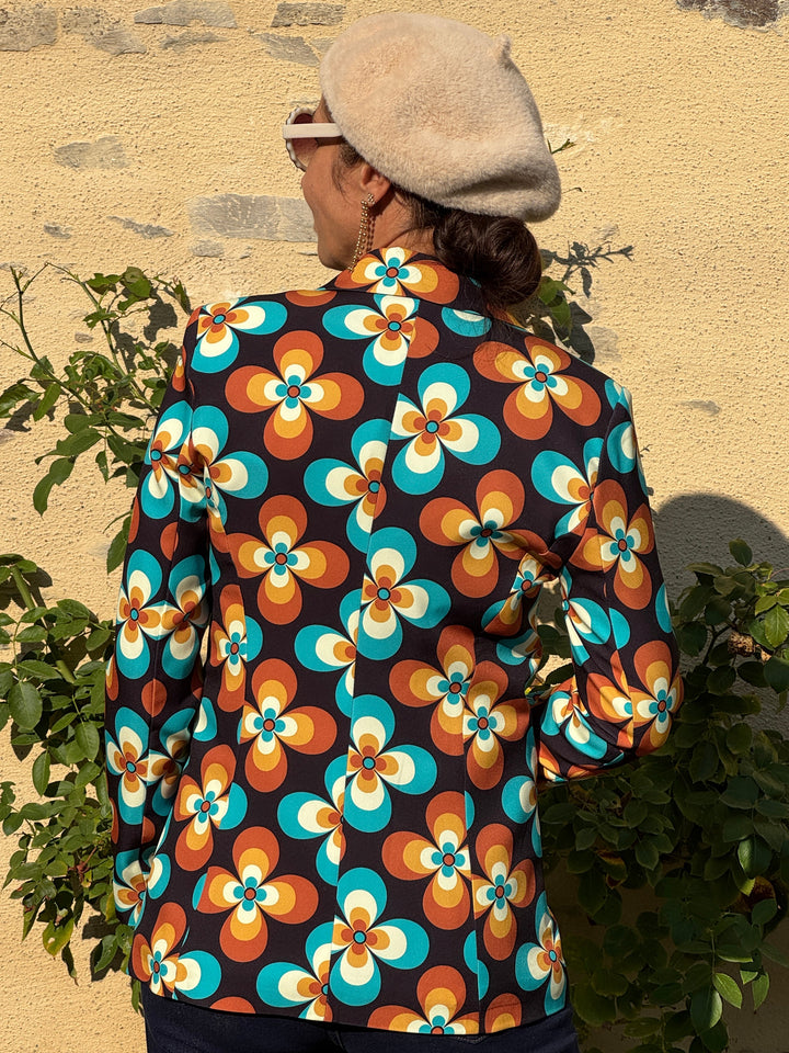 Veste camel turquoise Seventies n°16 Hippocampe