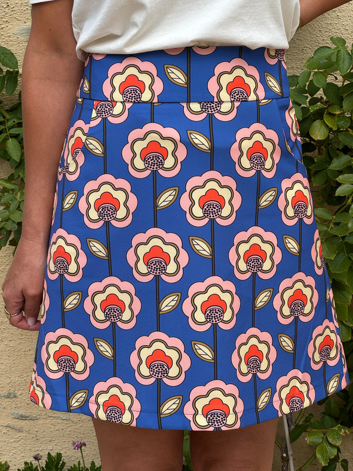 Jupe SEVENTIES n°190 bleu Hippocampe