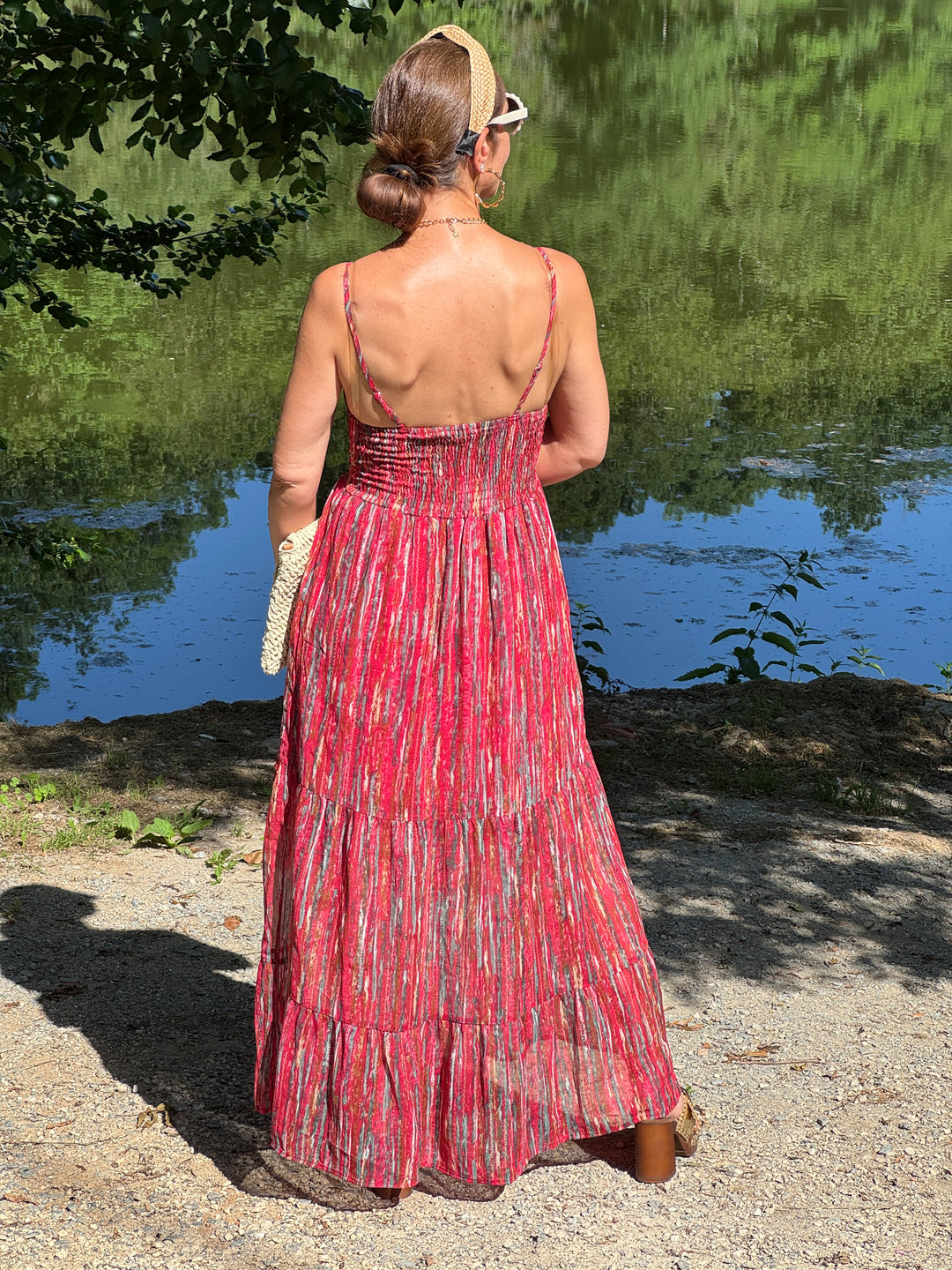 Robe rouge empire bretelles LUCINDA