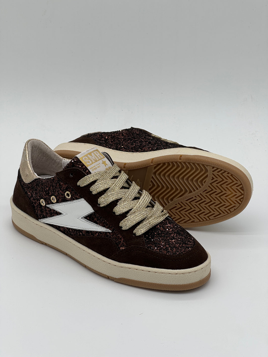Basket paillettes chocolat blanc dorés DANY E200 A Semerdjian