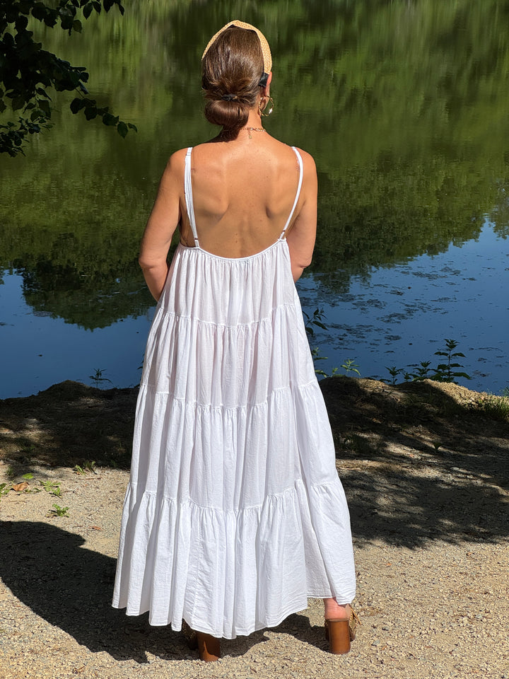 Robe blanche empire  bijou soleil doré SOLEIL
