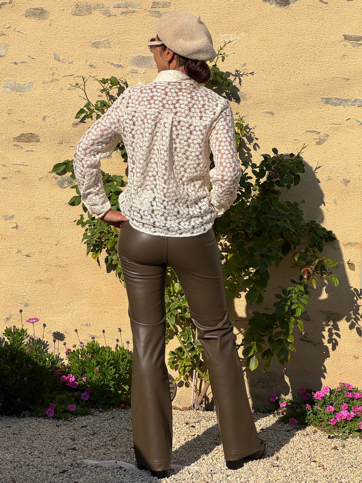 Pantalon kaki simili cuir SONNYTA La Petite Étoile