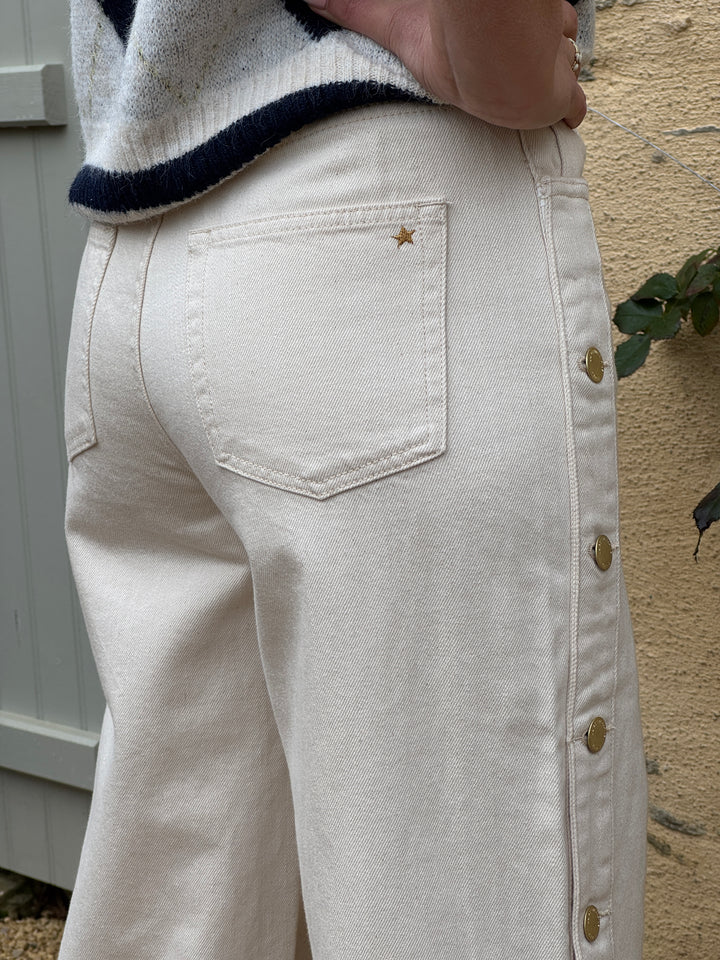 Jean droit boutons métal doré naturelle ZEPHYRI La Petite étoile