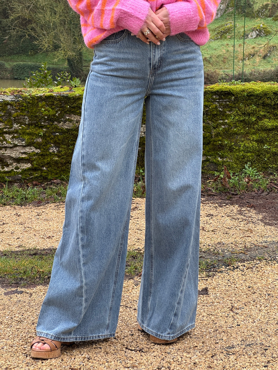 Jean denim clair palazzo BARNES Oraije