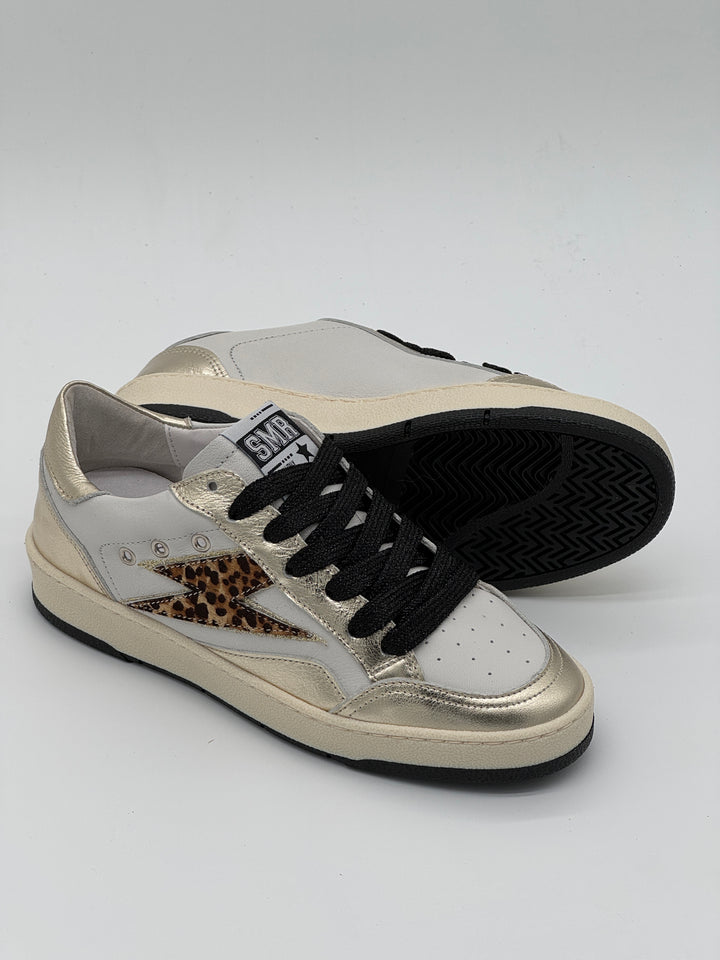 Basket blanc dorés léopard DANY C838 Semerdjian