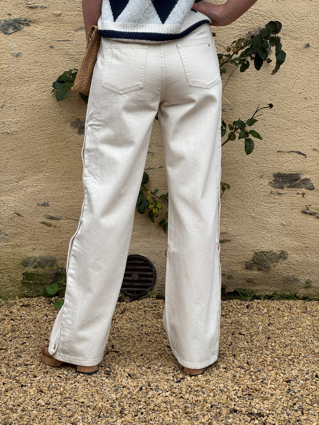 Jean droit boutons métal doré naturelle ZEPHYRI La Petite étoile