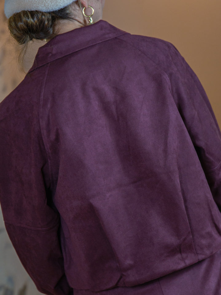 Veste en suédine bordeaux JULIA