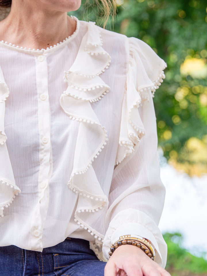 Chemise à volants écru CHARLOTTE