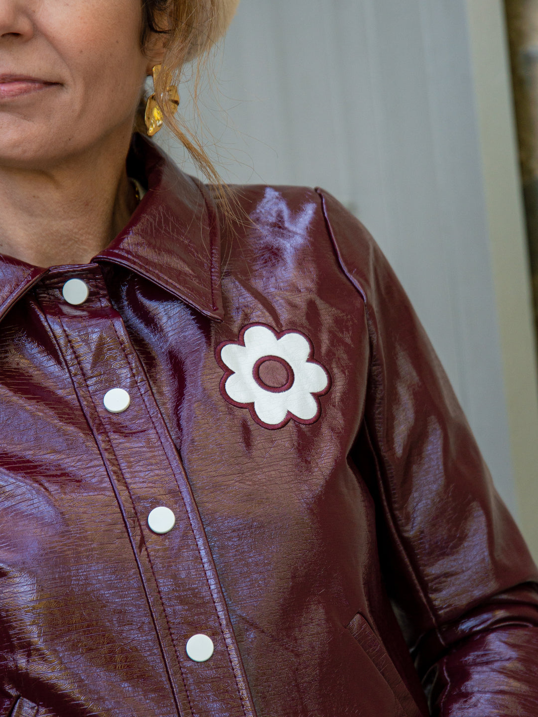 DAISY Seahorse Eggplant Vinyl Jacket