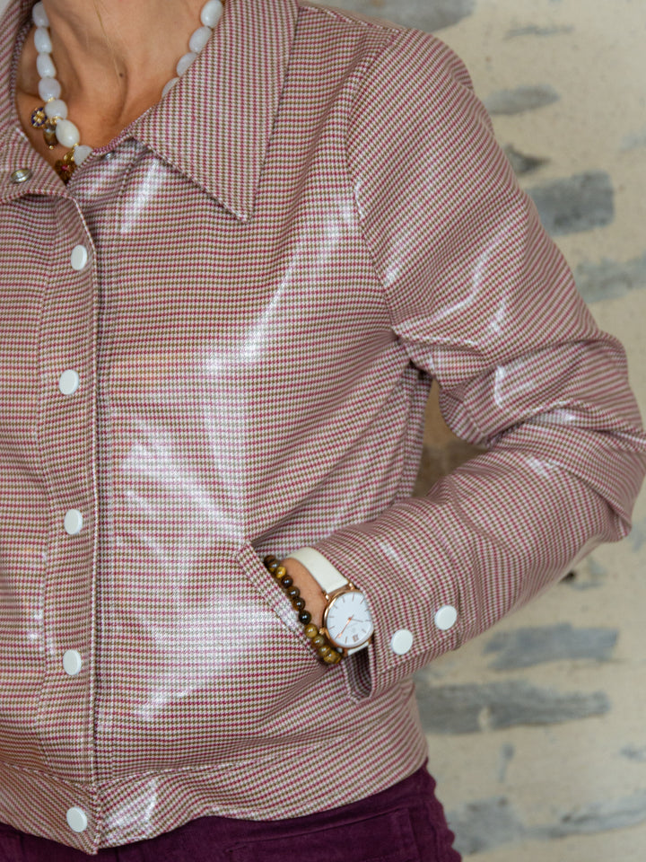 Veste enduit pied de poule bordeaux et kaki n°177 Hippocampe