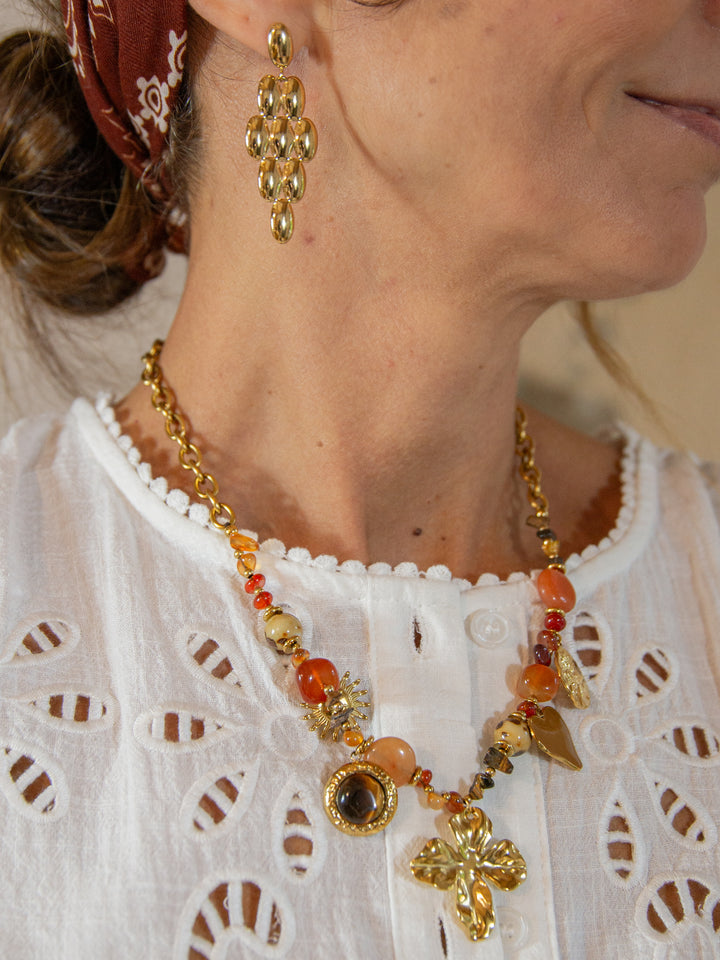 CLEA weiße Bluse mit Blumenstickerei