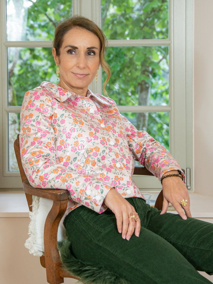 Veste enduit rose JACQUARD n°163 Hippocampe