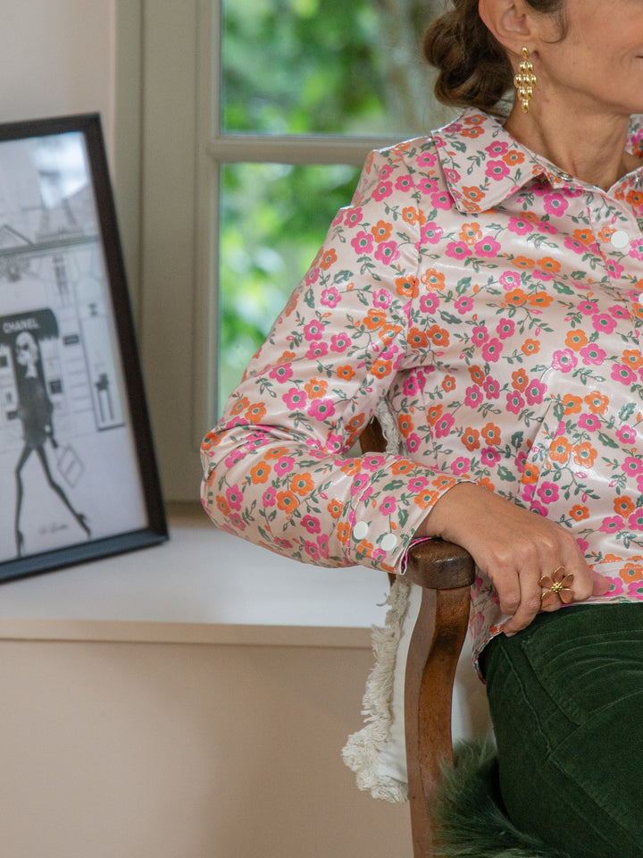 Veste enduit rose JACQUARD n°163 Hippocampe