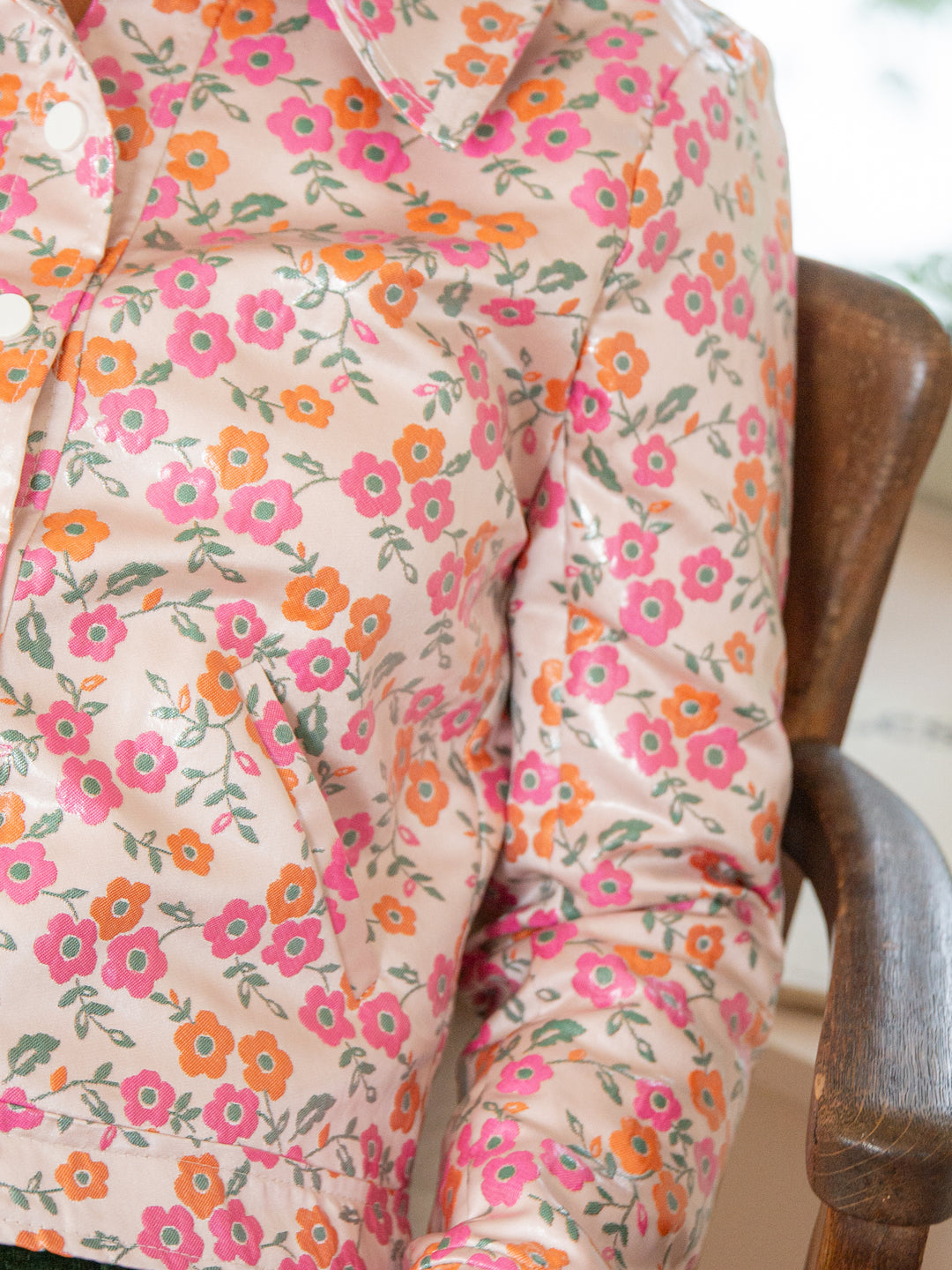 Veste enduit rose JACQUARD n°163 Hippocampe