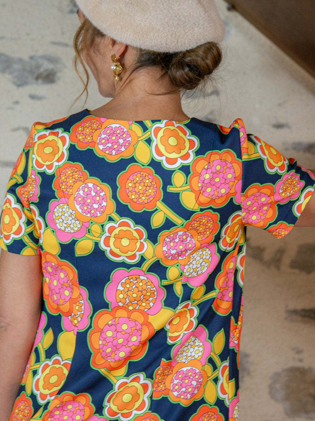 Robe SEVENTIES n°137 marine Hippocampe