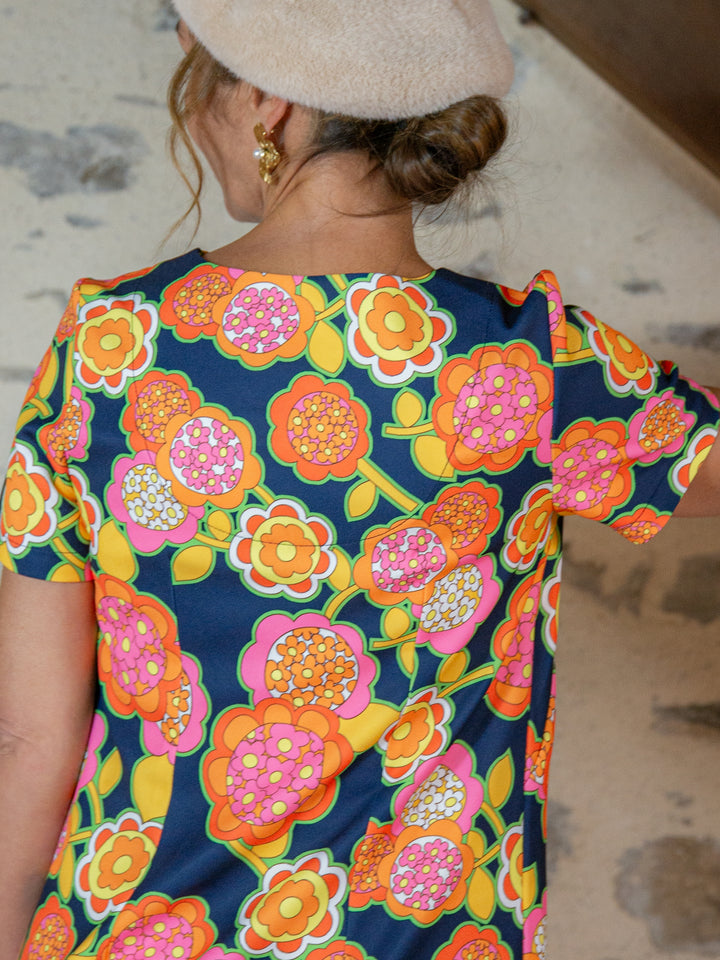 Robe SEVENTIES n°137 marine Hippocampe