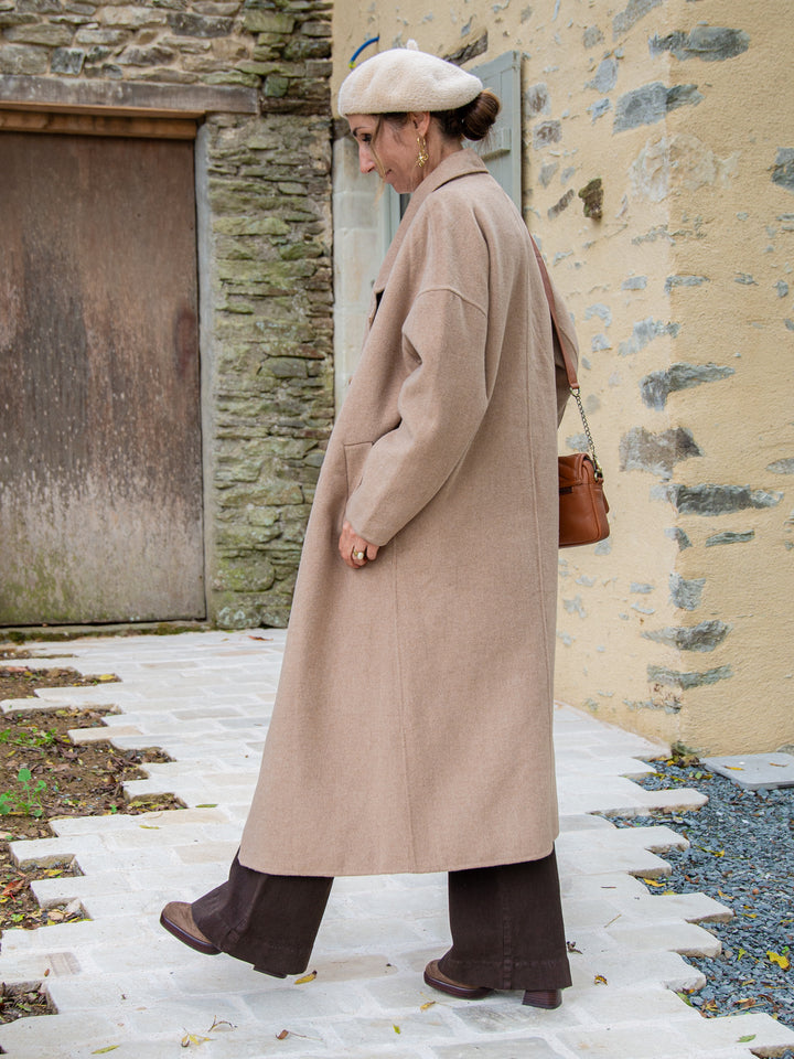 NINON langer Kamelwollmantel