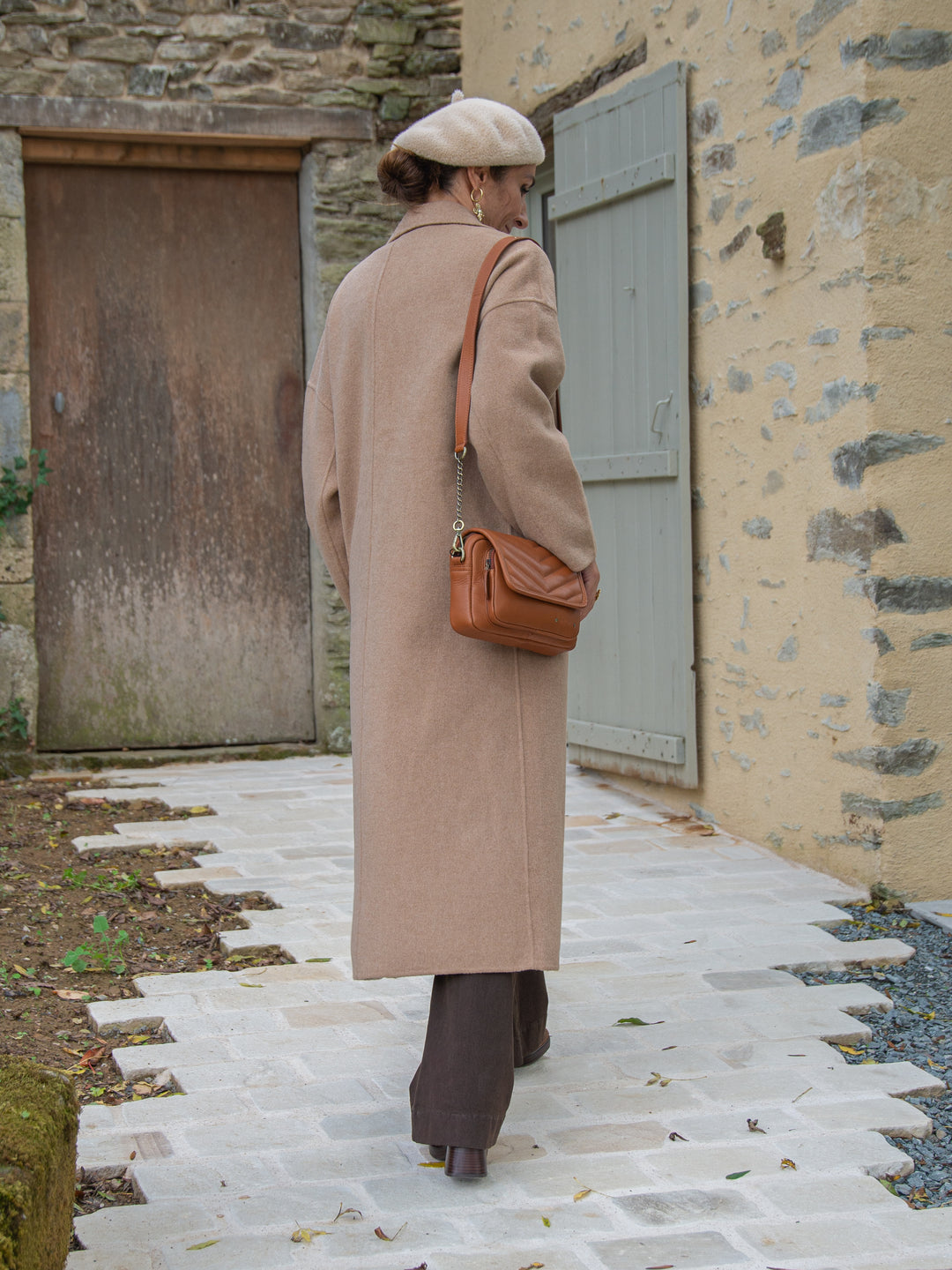 NINON langer Kamelwollmantel