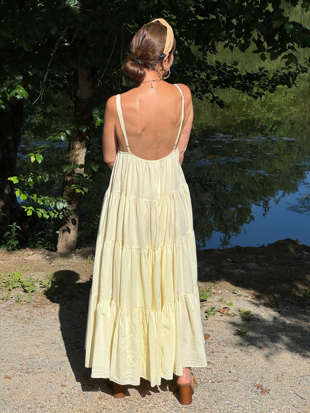 Robe jaune empire bijou soleil doré SOLEIL