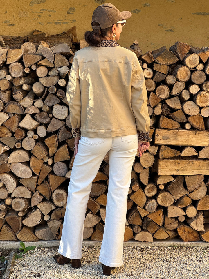 Veste camel léopard jean saharienne NOELA