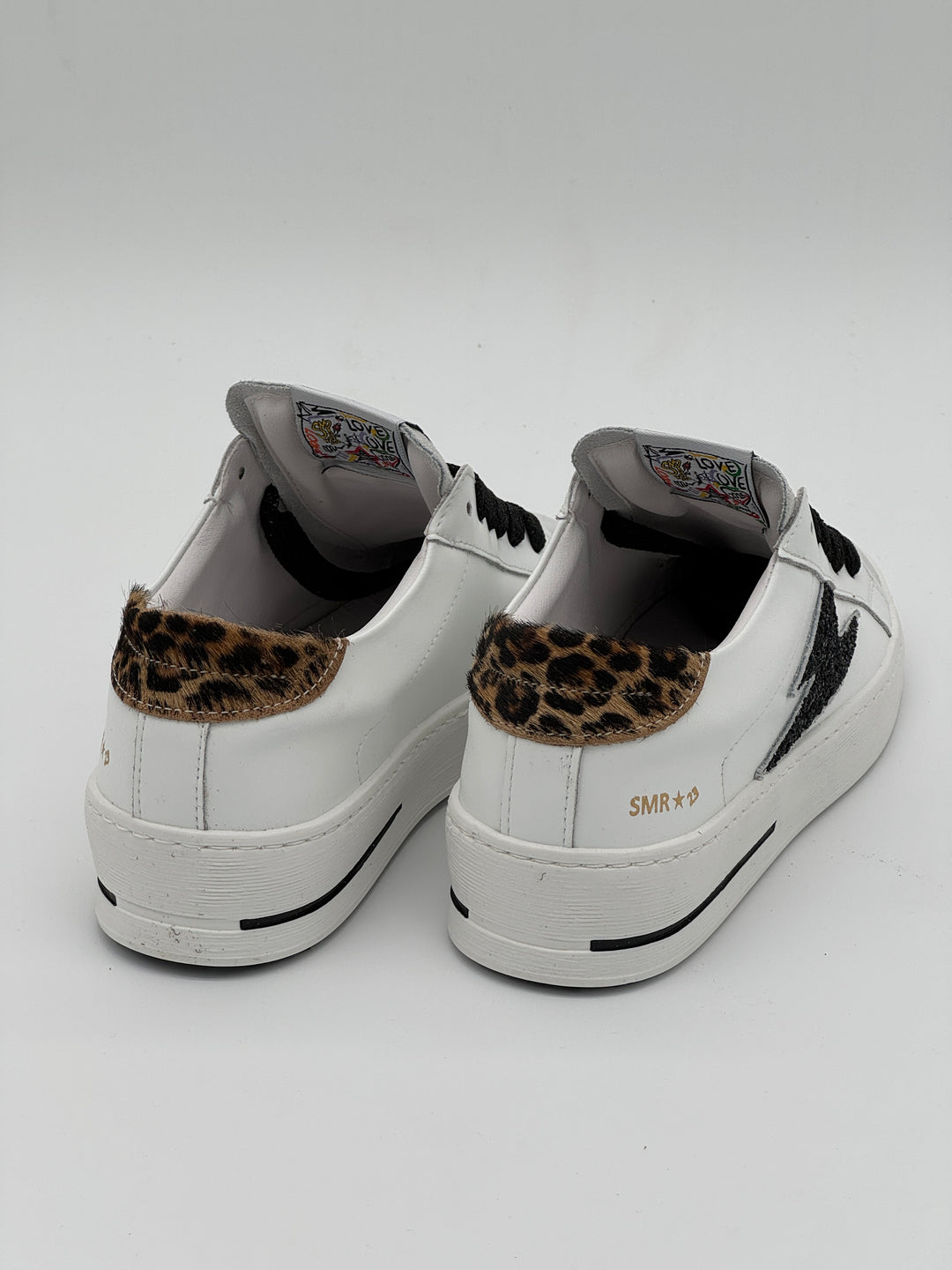 Basket blanc paillettes noires léopard MAYA E190 Semerdjian
