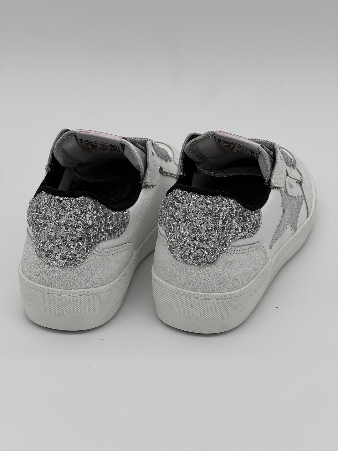Basket blanc paillettes argentées ALE E451 Semerdjian