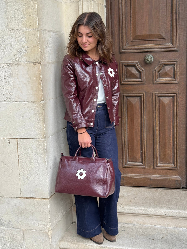 Auberginefarbene Vinyltasche BOWLING Hippocampe